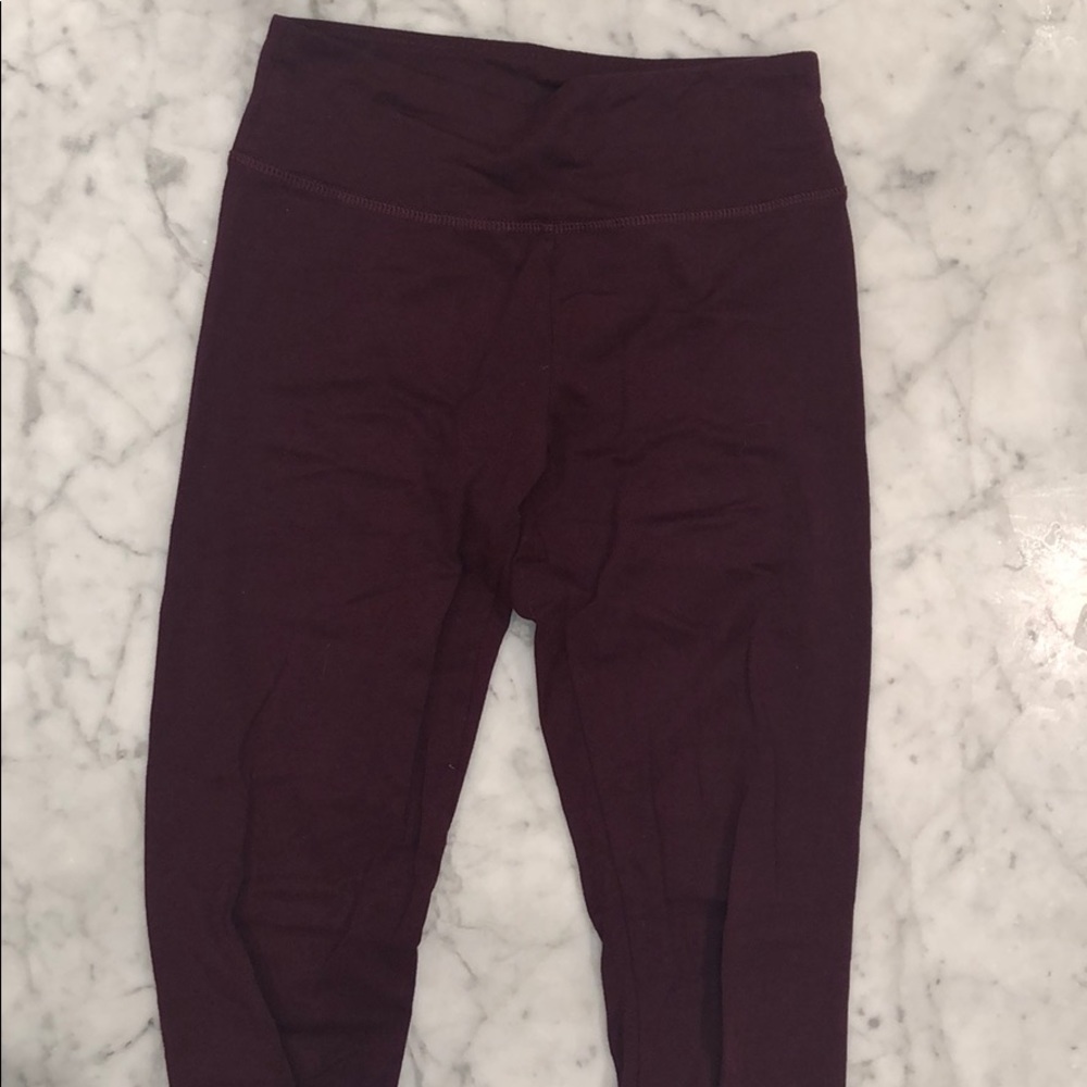 AERIE Burgundy Leggings (Size Small)
